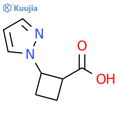 2-(1H-pyrazol-1-yl)cyclobutane-1-carboxylic acid structure