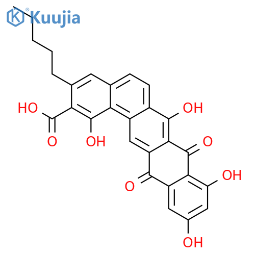 Benzo[a]naphthacene-2-carboxylicacid, 8,13-dihydro-1,7,9,11-tetrahydroxy-8,13-dioxo-3-pentyl- structure