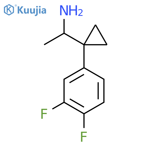 1-1-(3,4-difluorophenyl)cyclopropylethan-1-amine structure