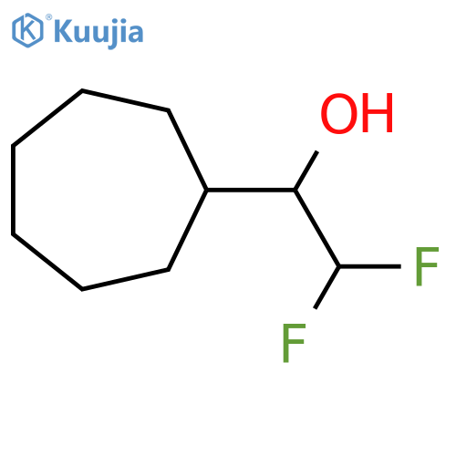 1-cycloheptyl-2,2-difluoroethan-1-ol structure