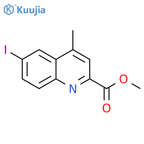 2-Quinolinecarboxylic acid, 6-iodo-4-methyl-, methyl ester structure