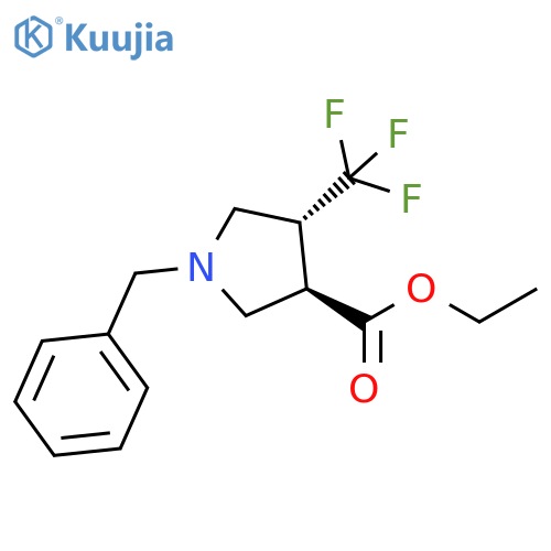 (3,4-trans)-ethyl-1-benzyl-4-(trifluoromethyl)pyrrolidine-3-carboxylate structure