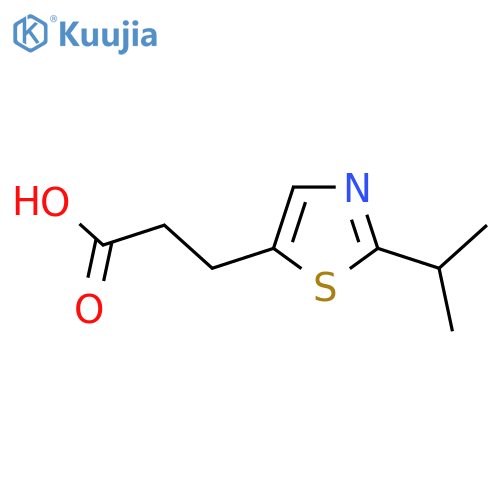 3-2-(propan-2-yl)-1,3-thiazol-5-ylpropanoic acid structure