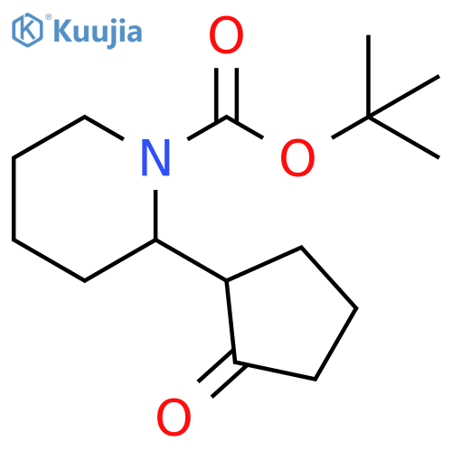 tert-butyl 2-(2-oxocyclopentyl)piperidine-1-carboxylate structure