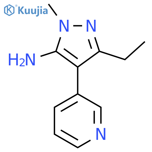 3-ethyl-1-methyl-4-(pyridin-3-yl)-1H-pyrazol-5-amine structure