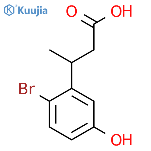 3-(2-bromo-5-hydroxyphenyl)butanoic acid structure