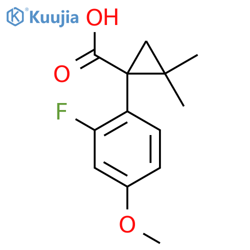 1-(2-fluoro-4-methoxyphenyl)-2,2-dimethylcyclopropane-1-carboxylic acid structure