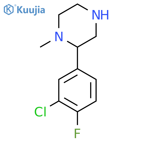 2-(3-chloro-4-fluorophenyl)-1-methylpiperazine structure