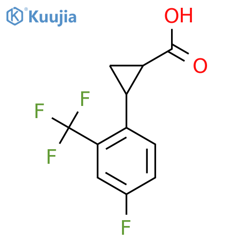 2-4-fluoro-2-(trifluoromethyl)phenylcyclopropane-1-carboxylic acid structure