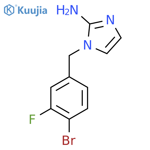 1-(4-bromo-3-fluorophenyl)methyl-1H-imidazol-2-amine structure