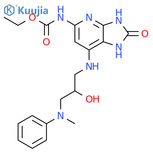 Carbamicacid,[2,3-dihydro-7-[[2-hydroxy-3-(methylphenylamino)propyl]amino]-2-oxo-1H-imidazo[4,5-b]pyridin-5-yl]-,ethyl ester (9CI) structure