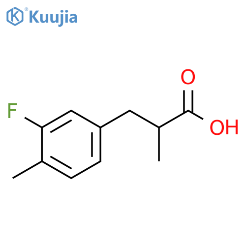 3-(3-fluoro-4-methylphenyl)-2-methylpropanoic acid structure