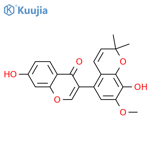 4H-1-Benzopyran-4-one,7-hydroxy-3-(8-hydroxy-7-methoxy-2,2-dimethyl-2H-1-benzopyran-5-yl)- structure