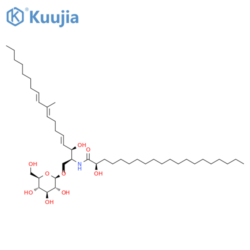 (2R)-2-Hydroxy-N-[(2S,3R,4E,8E,10E)-3-hydroxy-9-methyl-1-[(2R,3R,4S,5S,6R)-3,4,5-trihydroxy-6-(hydroxymethyl)oxan-2-yl]oxyoctadeca-4,8,10-trien-2-yl]icosanamide structure