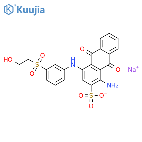 2-Anthracenesulfonicacid,1-amino-9,10-dihydro-4-[[3-[(2-hydroxyethyl)sulfonyl]phenyl]amino]-9,10-dioxo-,sodium salt (1:1) structure