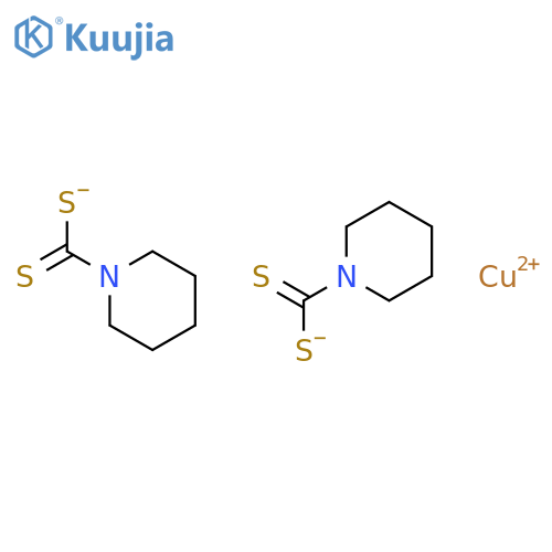 Copper,bis(1-piperidinecarbodithioato-kS1,kS'1)-, (SP-4-1)- structure