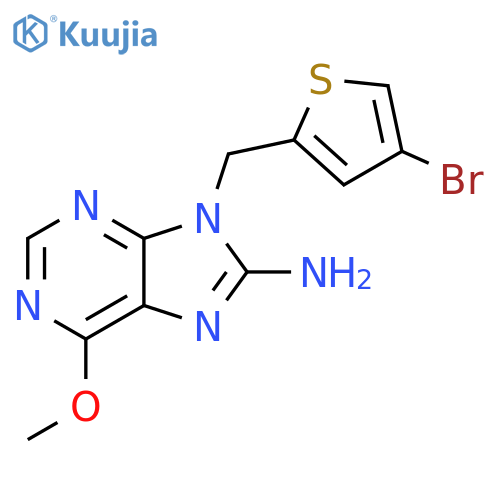 9-(4-bromothiophen-2-yl)methyl-6-methoxy-9H-purin-8-amine structure