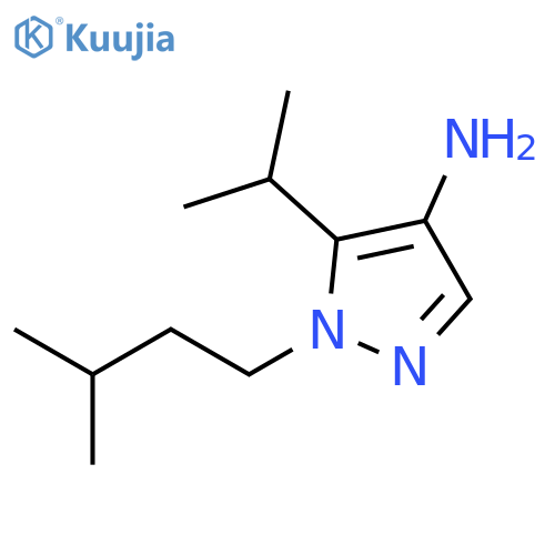 1-(3-methylbutyl)-5-(propan-2-yl)-1H-pyrazol-4-amine structure