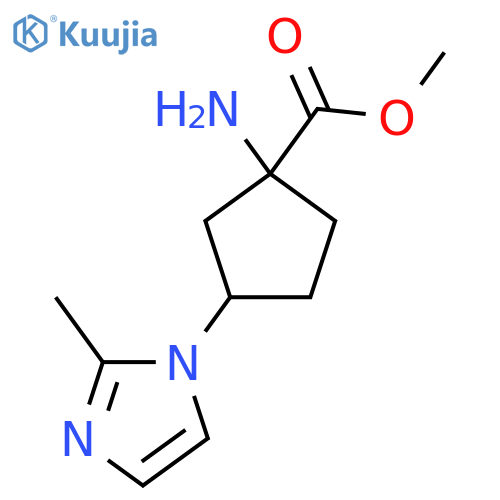 methyl 1-amino-3-(2-methyl-1H-imidazol-1-yl)cyclopentane-1-carboxylate structure