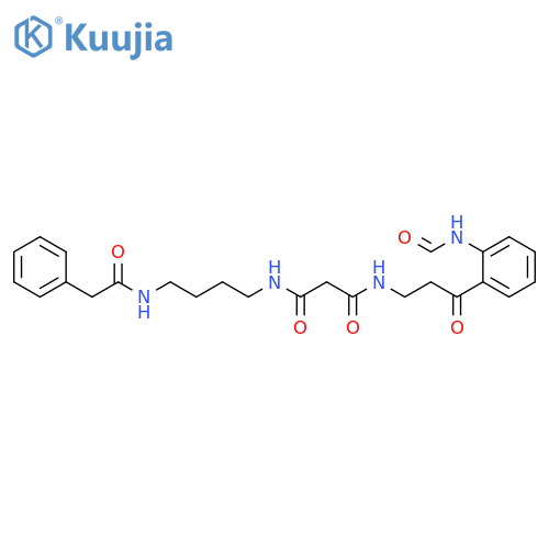 Propanediamide,N1-[3-[2-(formylamino)phenyl]-3-oxopropyl]-N3-[4-[(2-phenylacetyl)amino]butyl]- structure