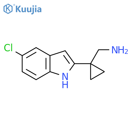 1-(5-chloro-1H-indol-2-yl)cyclopropylmethanamine structure