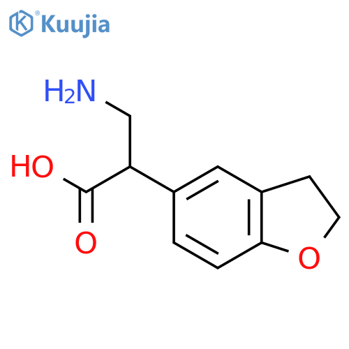 3-amino-2-(2,3-dihydro-1-benzofuran-5-yl)propanoic acid structure