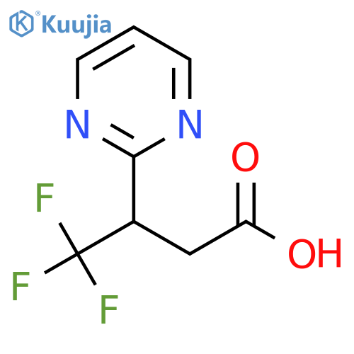 4,4,4-trifluoro-3-(pyrimidin-2-yl)butanoic acid structure
