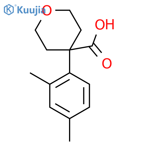 4-(2,4-dimethylphenyl)oxane-4-carboxylic acid structure