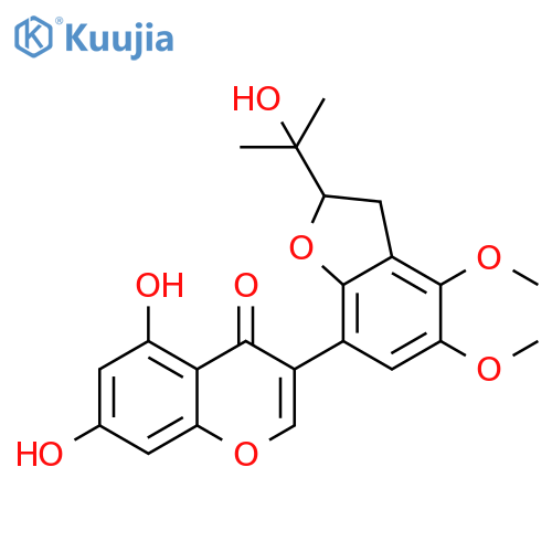 4H-1-Benzopyran-4-one, 3-[2,3-dihydro-2-(1-hydroxy-1-methylethyl)-4,5-dimethoxy-7-benzofuranyl]-5,7-dihydroxy- (9CI) structure