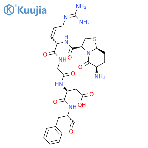 L-Phenylalanine,N2-[(6-aminohexahydro-5-oxo-5H-thiazolo[3,2-a]pyridin-3-yl)carbonyl]-L-arginylglycyl-L-a-aspartyl-, cyclic (4&reg;1)-peptide, [3S-(3a,6b,8aa)]- (9CI) structure