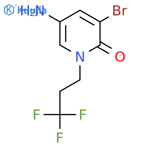 5-amino-3-bromo-1-(3,3,3-trifluoropropyl)-1,2-dihydropyridin-2-one structure