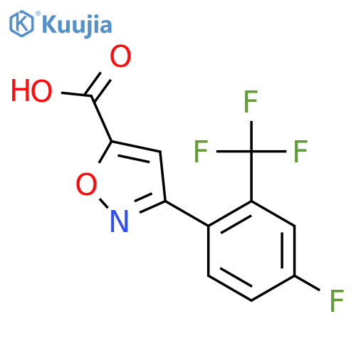 3-4-fluoro-2-(trifluoromethyl)phenyl-1,2-oxazole-5-carboxylic acid structure