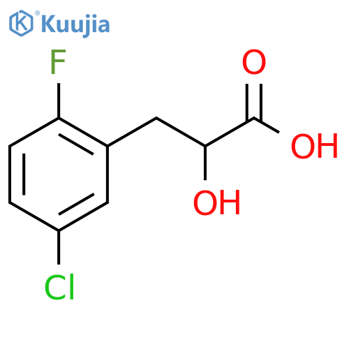 3-(5-chloro-2-fluorophenyl)-2-hydroxypropanoic acid structure