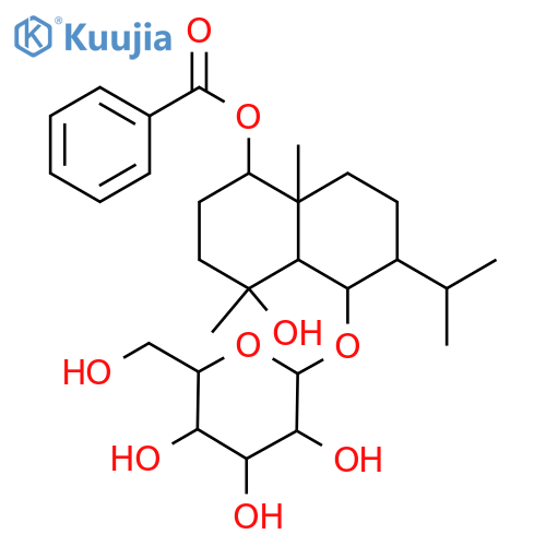 b-D-Glucopyranoside,(1R,2S,4aS,5S,8S,8aR)-5-(benzoyloxy)decahydro-8-hydroxy-4a,8-dimethyl-2-(1-methylethyl)-1-naphthalenyl(9CI) structure