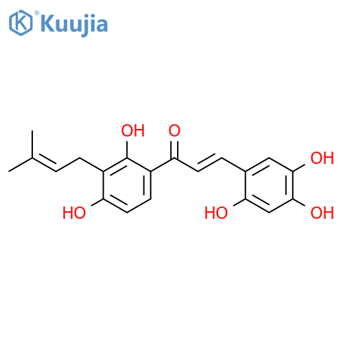 2-Propen-1-one, 1-[2,4-dihydroxy-3-(3-methyl-2-buten-1-yl)phenyl]-3-(2,4,5-trihydroxyphenyl)-, (2E)- structure