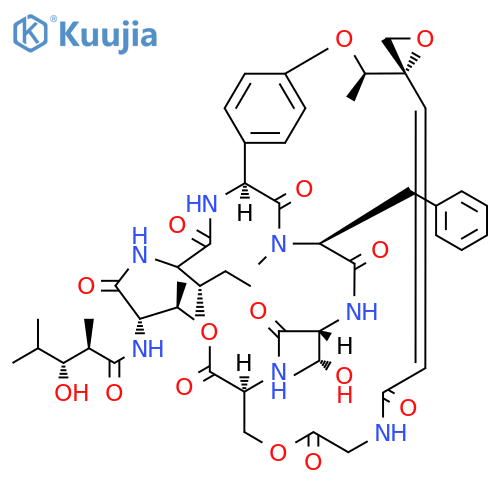 L-Serine, N-[(2R,3R)-3-hydroxy-2,4-dimethyl-1-oxopentyl]-L-threonyl-D-alloisoleucyl-(2S)-2-(4-hydroxyphenyl)glycyl-N-methyl-L-phenylalanyl-D-allothreonyl-O-[N-[(2E)-3-[(2S)-2-[(1R)-1-hydroxyethyl]-2-oxiranyl]-1-oxo-2-propen-1-yl]glycyl]-, (6→13)-lactone, cyclic (1'→3)-ether structure