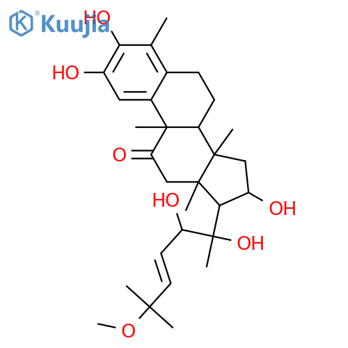 19-Norcholesta-1,3,5(10),23-tetraen-11-one,2,3,16,20,22-pentahydroxy-25-methoxy-4,9,14-trimethyl-, (9b,16a,22S,23E)- (9CI) structure