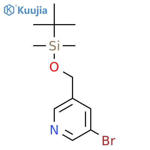 3-Bromo-5-((tert-butyldimethylsilyloxy)methyl)pyridine structure