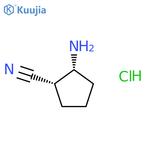 (1S,2R)-2-Aminocyclopentane-1-carbonitrile hydrochloride structure