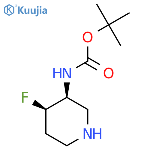 tert-butyl N-[(3S,4R)-4-fluoropiperidin-3-yl]carbamate structure