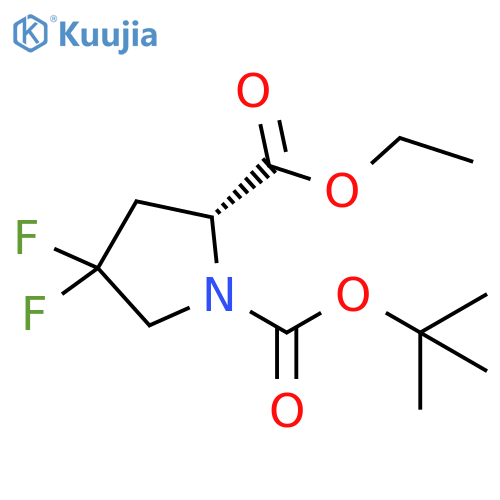 1-tert-butyl 2-ethyl (2R)-4,4-difluoropyrrolidine-1,2-dicarboxylate structure