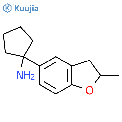 1-(2-methyl-2,3-dihydro-1-benzofuran-5-yl)cyclopentan-1-amine structure