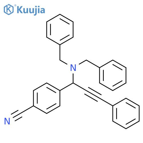 Benzonitrile, 4-[1-[bis(phenylmethyl)amino]-3-phenyl-2-propyn-1-yl]- structure