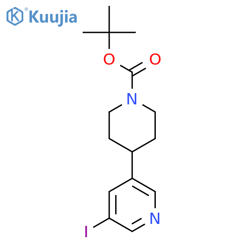 5-iodo-3',4',5',6'-tetrahydro-2'h-[  3,4']bipyridinyl-1'-carboxylic acid   tert-butyl ester structure