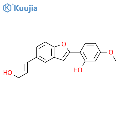 2-(2-hydroxy-4-methoxyphenyl)-5-(3-hydroxy-(E)-1-propen-1-yl)benzofuran structure