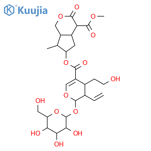 Cyclopenta[c]pyran-4-carboxylic acid, 6-[[[(2S,3R,4S)-3-ethenyl-2-(β-D-glucopyranosyloxy)-3,4-dihydro-4-(2-hydroxyethyl)-2H-pyran-5-yl]carbonyl]oxy]octahydro-7-methyl-3-oxo-, methyl ester, (4S,4aS,6S,7R,7aS)- (9CI) structure