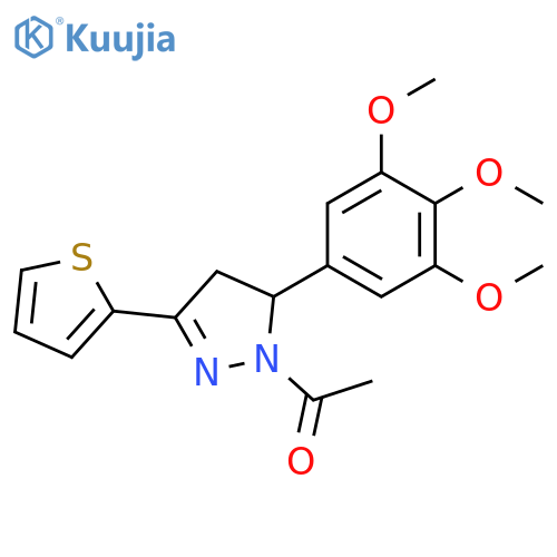 1-[3-(thiophen-2-yl)-5-(3,4,5-trimethoxyphenyl)-4,5-dihydro-1H-pyrazol-1-yl]ethan-1-one structure