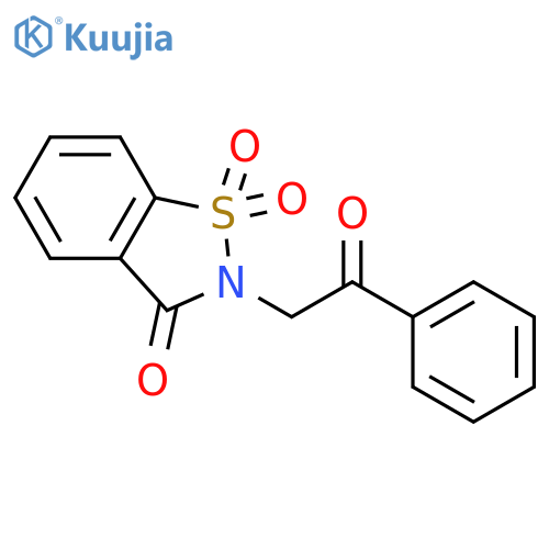 1,2-Benzisothiazol-3(2H)-one, 2-(2-oxo-2-phenylethyl)-, 1,1-dioxide structure