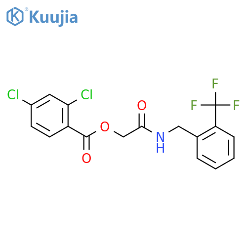 ({[2-(Trifluoromethyl)phenyl]methyl}carbamoyl)methyl 2,4-dichlorobenzoate structure