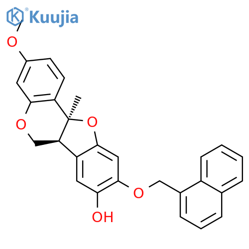 6H-Benzofuro[3,2-c][1]benzopyran-8-ol,6a,11a-dihydro-3-methoxy-9-(1-naphthalenylmethoxy)-, cis- (9CI) structure